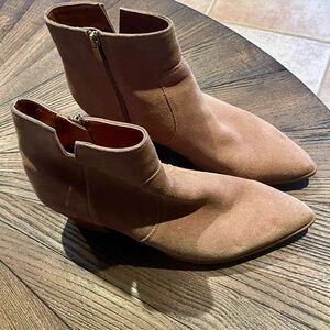 Franco Sarto Suede Tan Ankle Booties